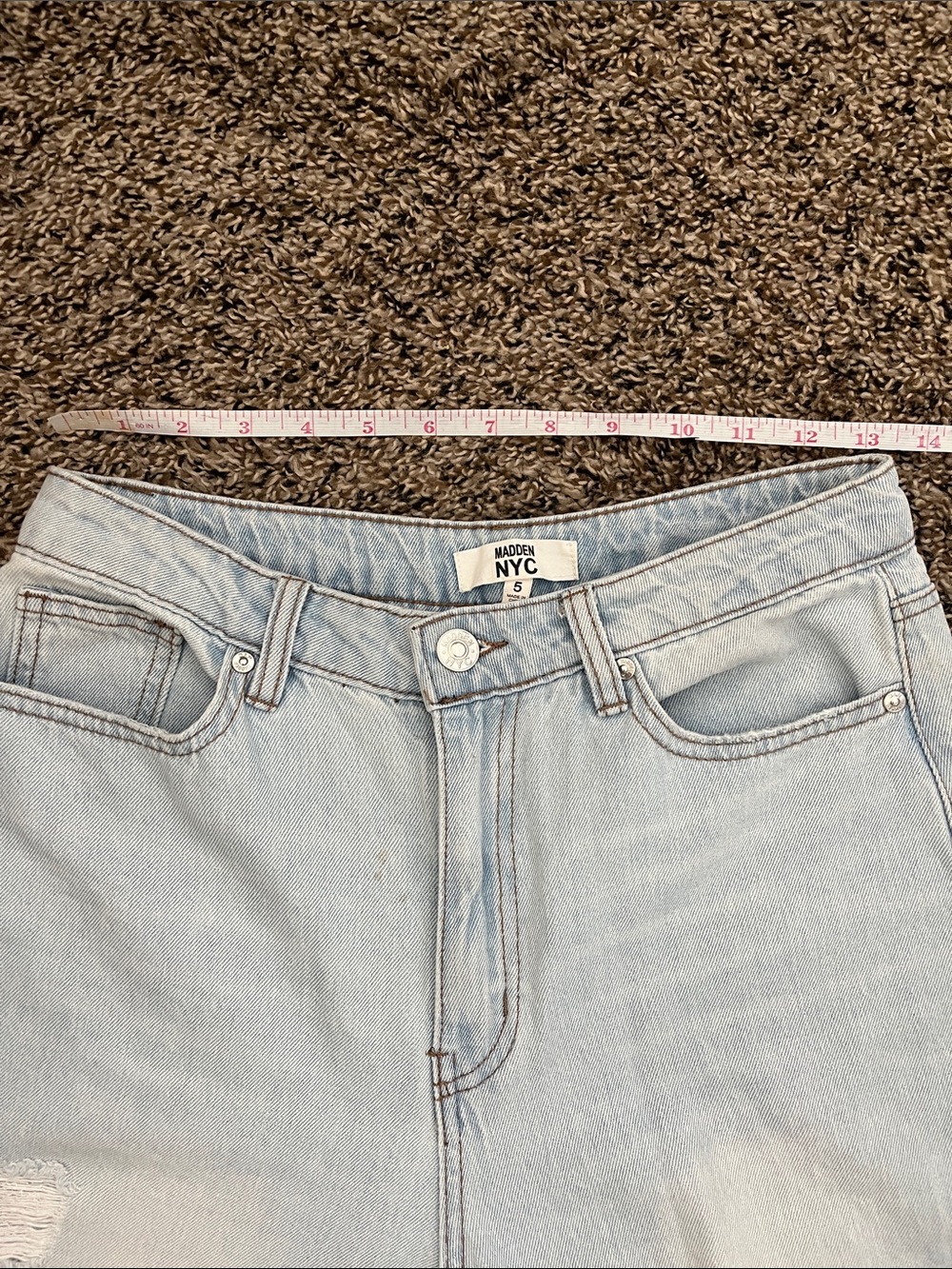 Madden NYC Light Wash Distressed Wide Leg Jeans Size 5 - Picture 4 of 16